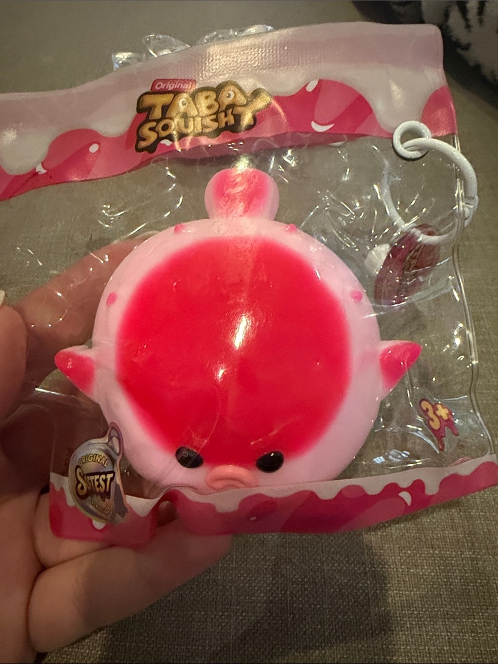 Genuine TABA SQUISHY. Red & Pink Fish Squishy Keychain